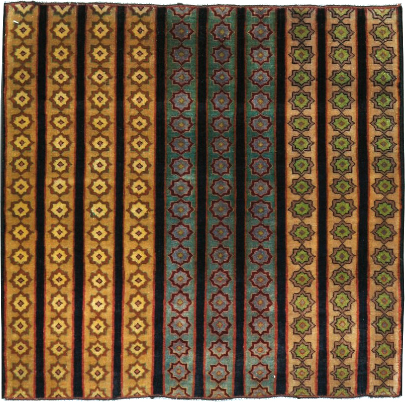 Vintage Persian Kashan Modernist Rug, No.23420 - Staging