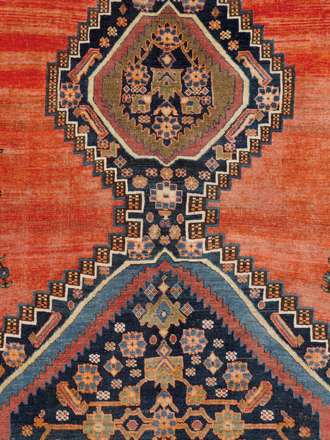 Antique Persian Bidjar Square Carpet, No.23433 - Staging