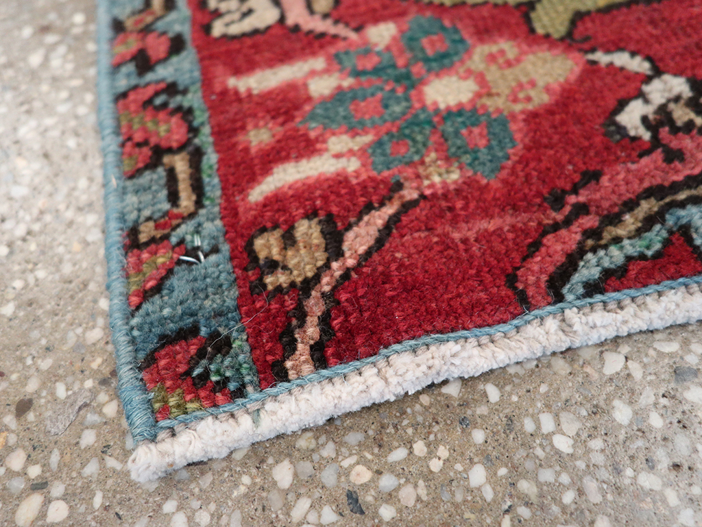 Antique Persian Heriz Wagireh Sampler Rug, No.23442 - Staging