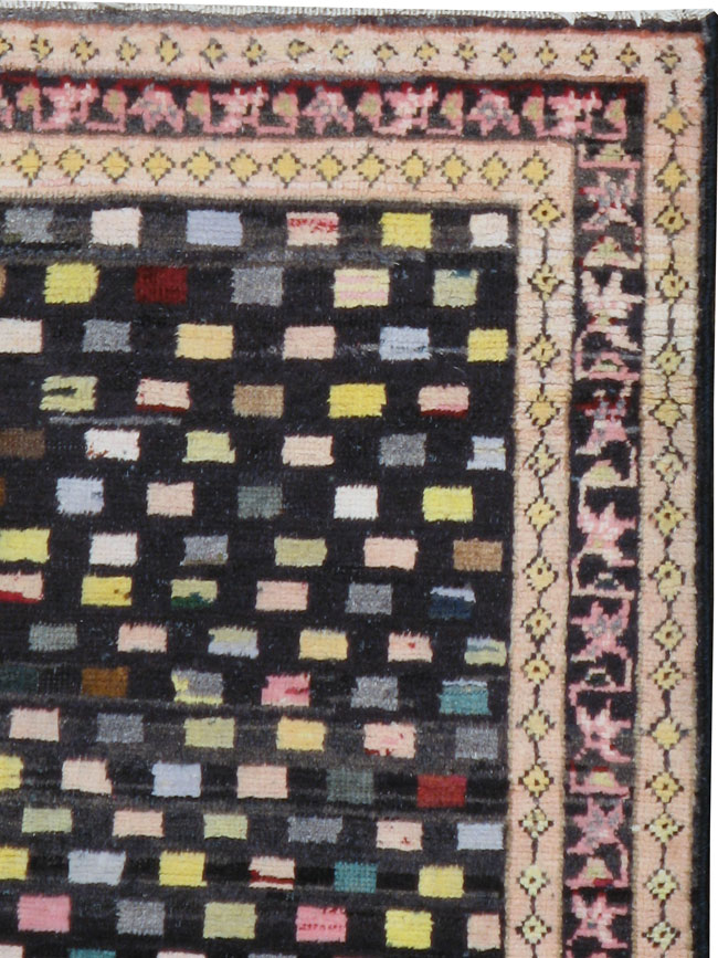 Vintage Persian Hamadan Modernist Rug, No.23444 - Staging