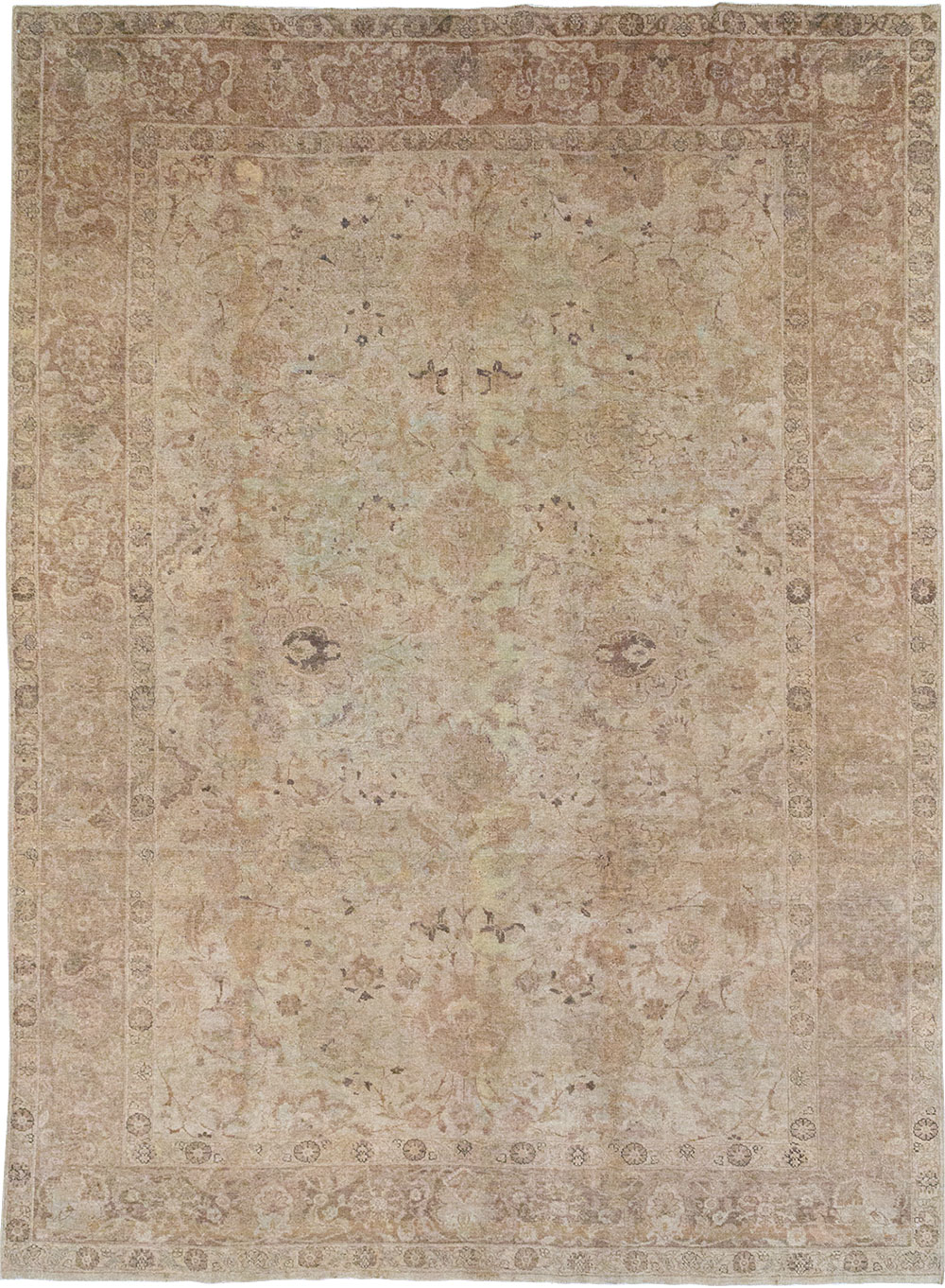 Antique Persian Tabriz Small Room Size Carpet, No.23458 - Staging