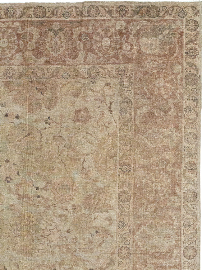 Antique Persian Tabriz Small Room Size Carpet, No.23458 - Staging