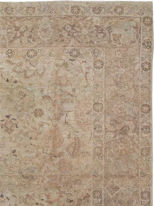 Antique Persian Tabriz Small Room Size Carpet, No.23458 - Staging