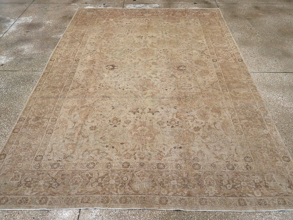 Antique Persian Tabriz Small Room Size Carpet, No.23458 - Staging