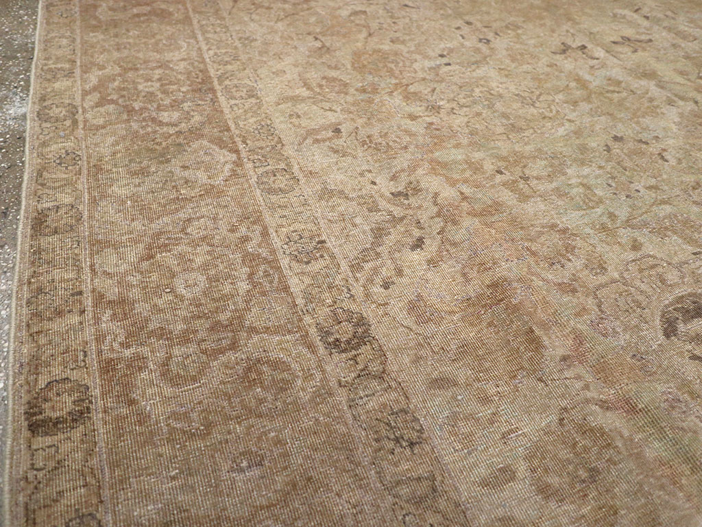 Antique Persian Tabriz Small Room Size Carpet, No.23458 - Staging