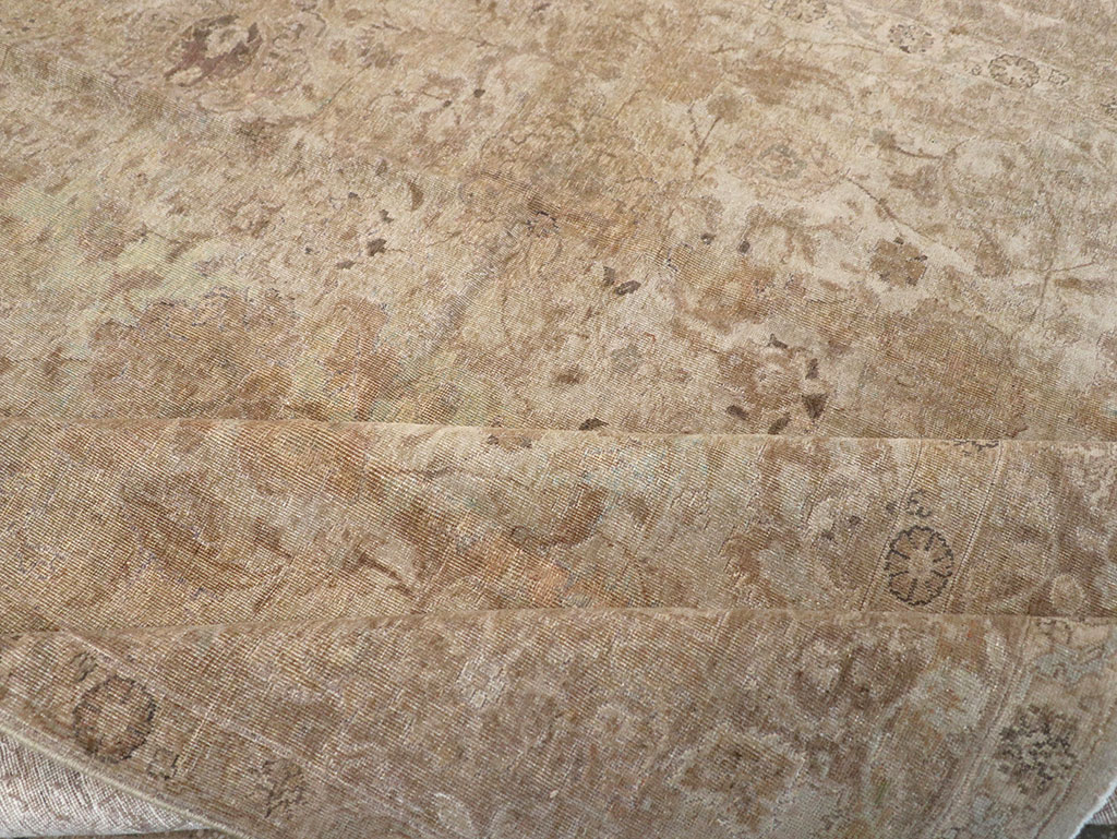 Antique Persian Tabriz Small Room Size Carpet, No.23458 - Staging