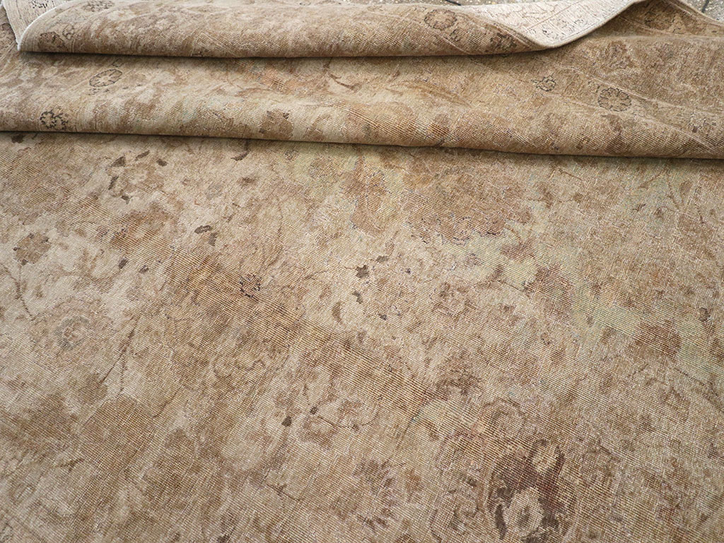 Antique Persian Tabriz Small Room Size Carpet, No.23458 - Staging