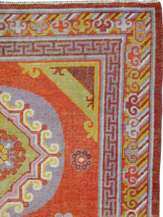 Antique East Turkestan Khotan Rug, No.23461 - Staging
