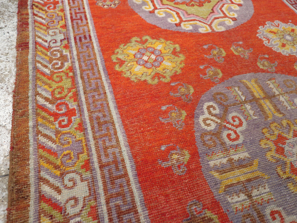 Antique East Turkestan Khotan Rug, No.23461 - Staging