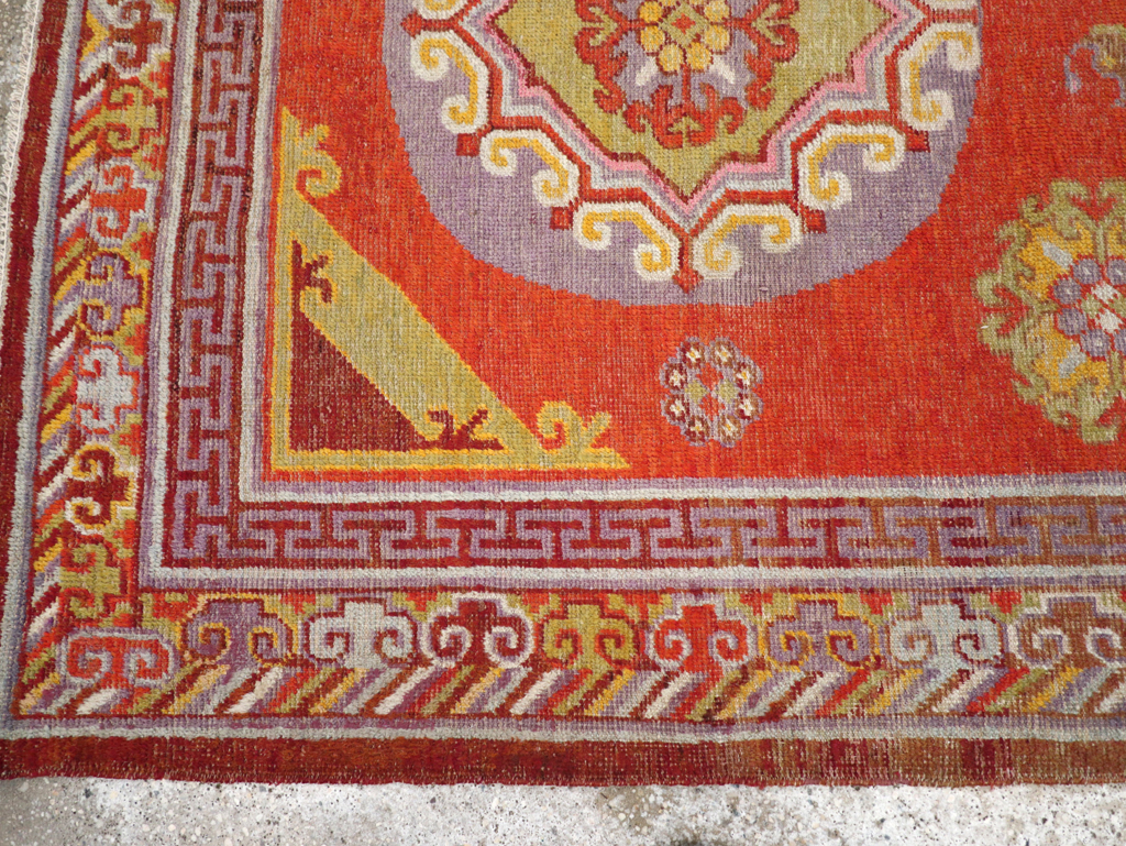Antique East Turkestan Khotan Rug, No.23461 - Staging
