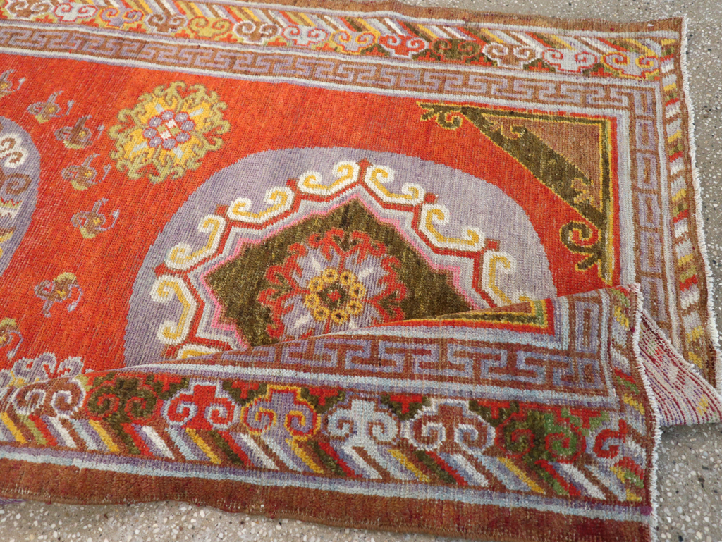Antique East Turkestan Khotan Rug, No.23461 - Staging