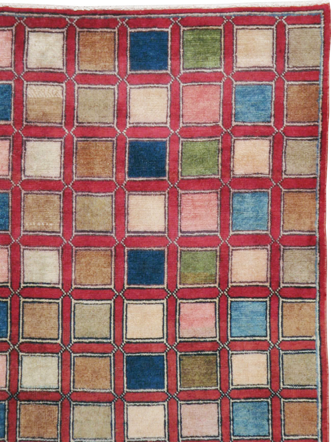 Vintage Kashan Modernist Rug, No.23473 - Staging