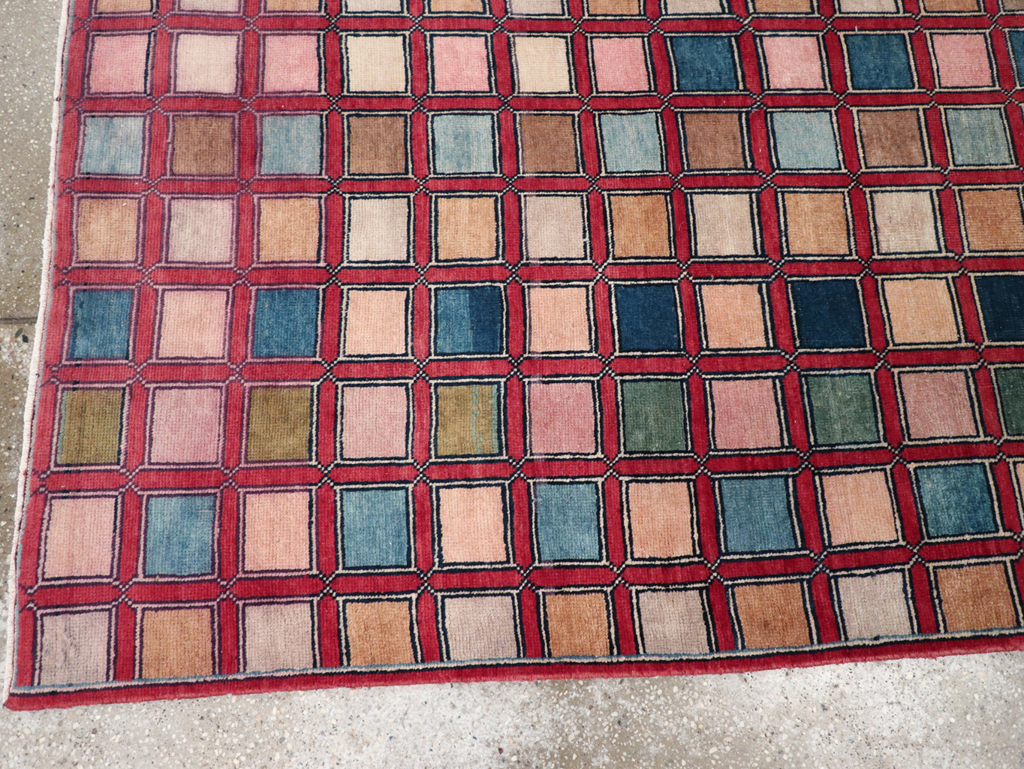 Vintage Kashan Modernist Rug, No.23473 - Staging