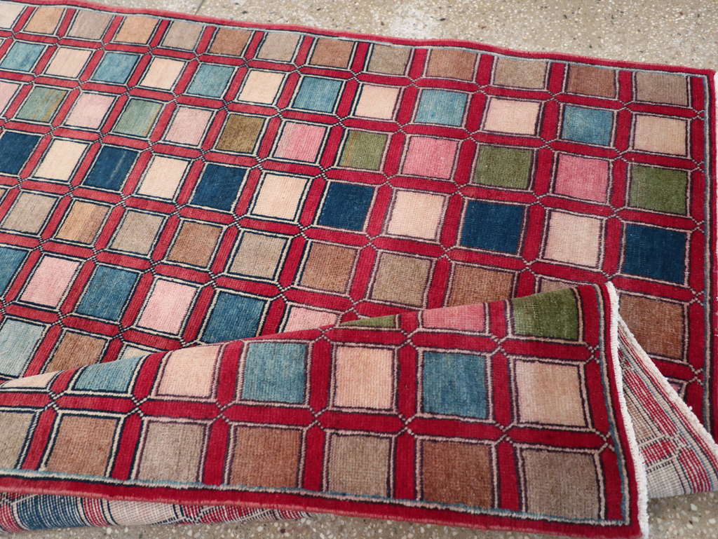 Vintage Kashan Modernist Rug, No.23473 - Staging