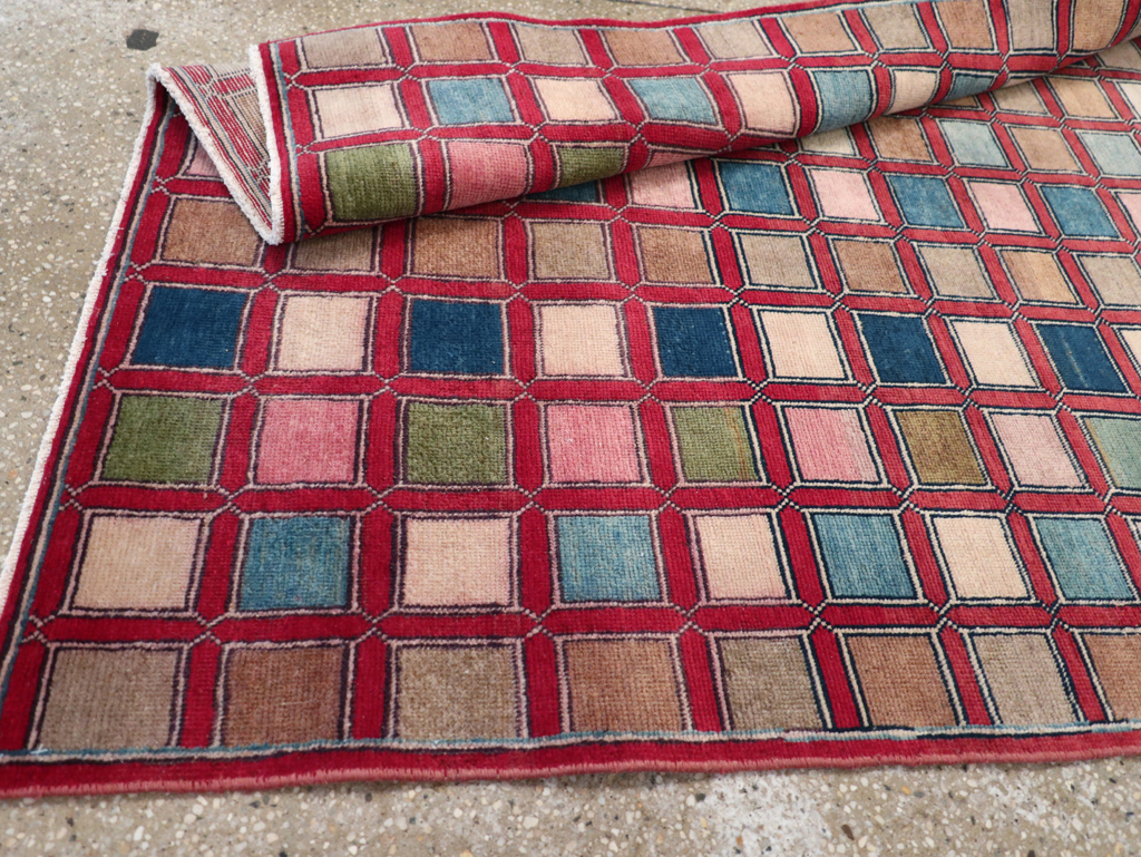Vintage Kashan Modernist Rug, No.23473 - Staging