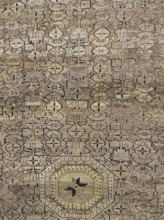 Antique Central Asian Beshir Carpet, No.23502 - Staging