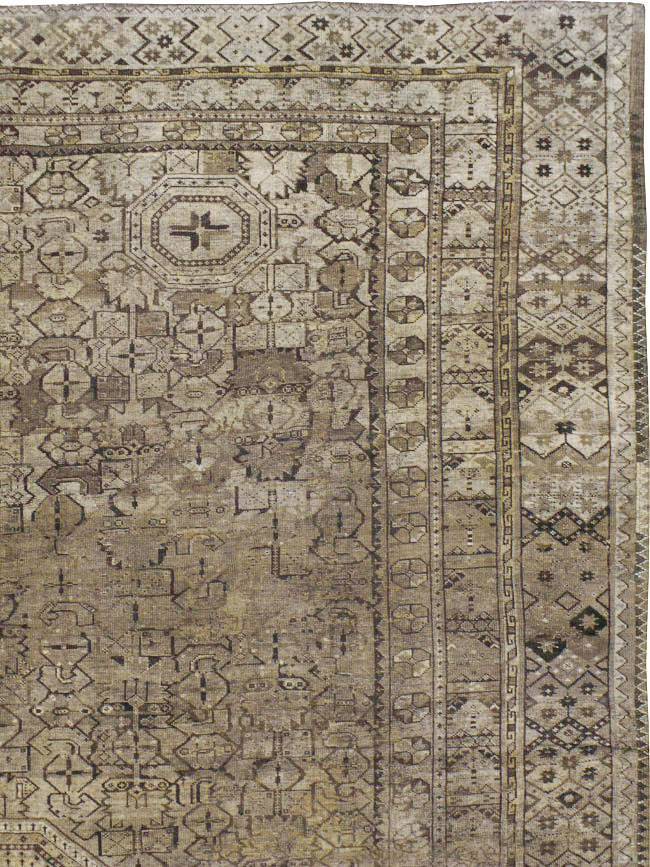 Antique Central Asian Beshir Carpet, No.23502 - Staging