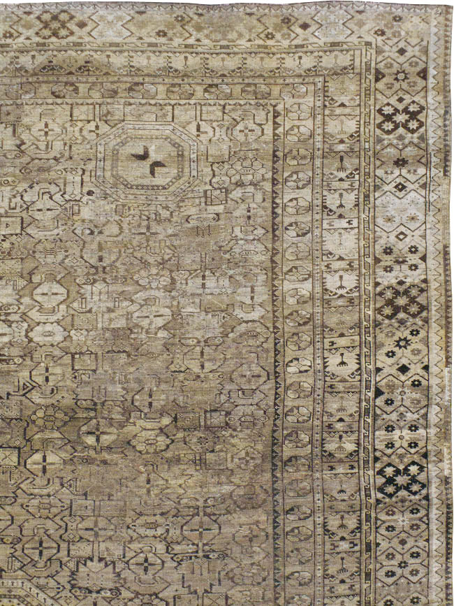 Antique Central Asian Beshir Carpet, No.23502 - Staging