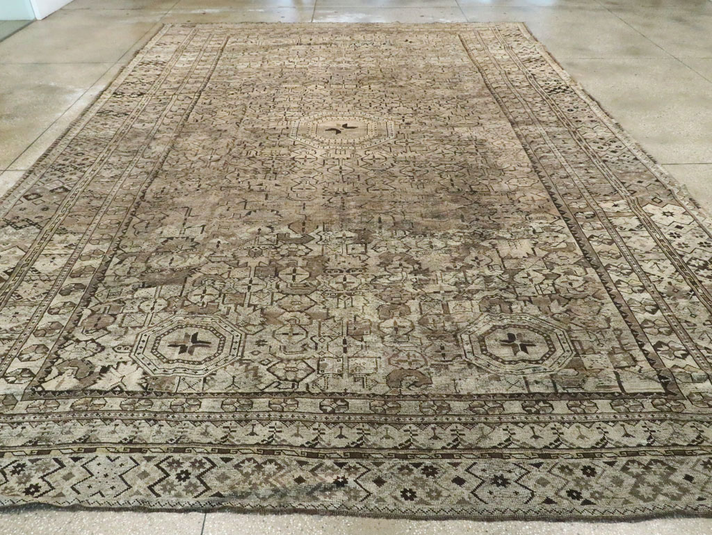 Antique Central Asian Beshir Carpet, No.23502 - Staging
