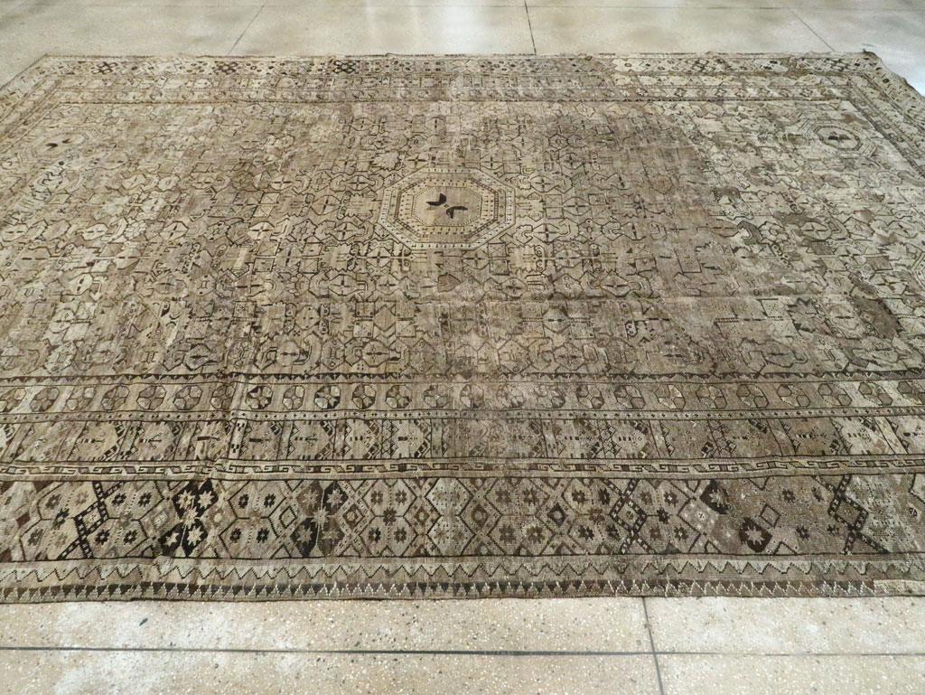 Antique Central Asian Beshir Carpet, No.23502 - Staging