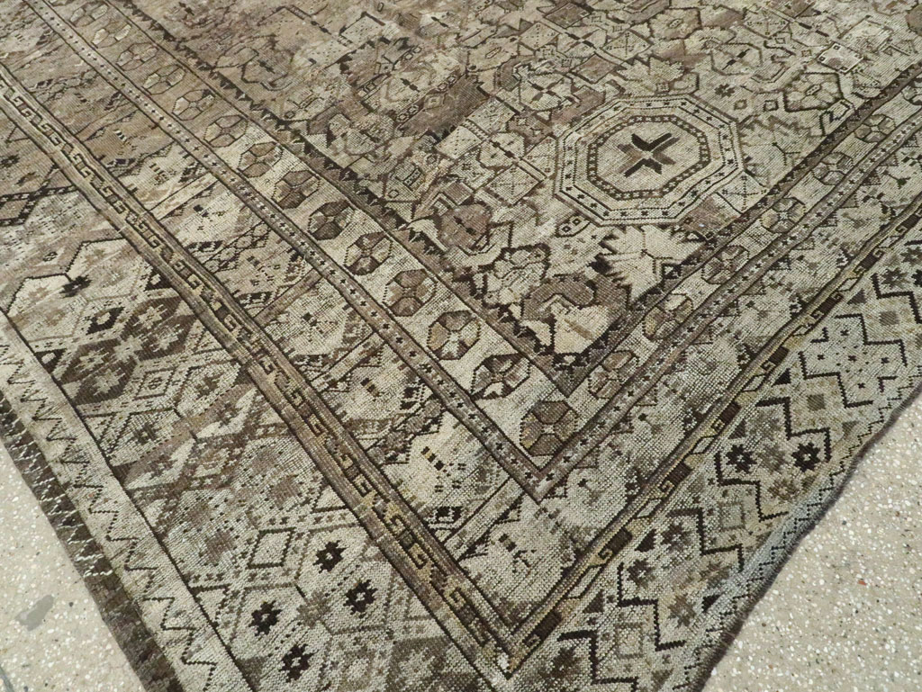 Antique Central Asian Beshir Carpet, No.23502 - Staging