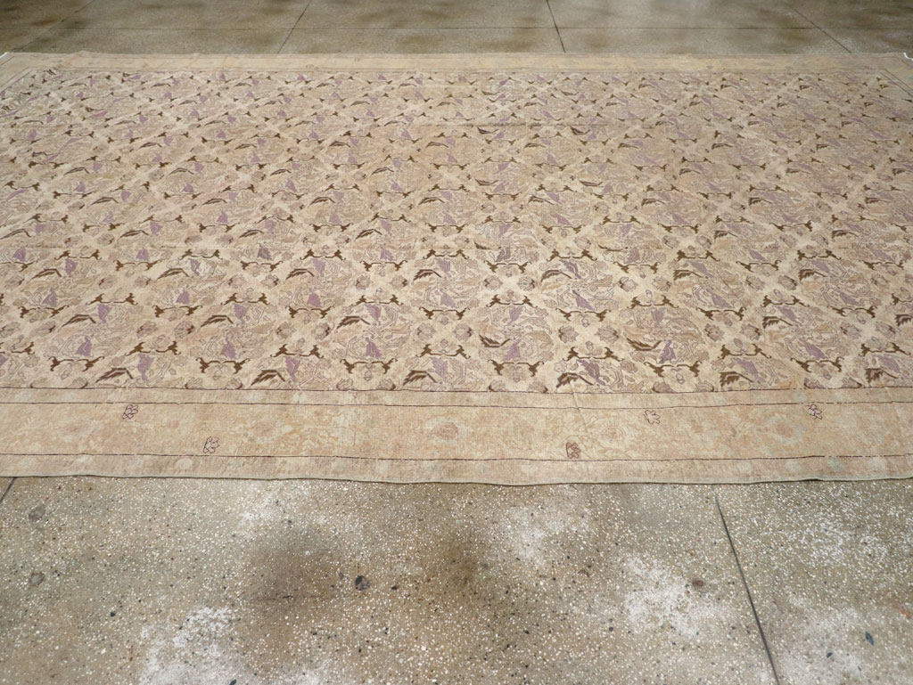 Antique Persian Senneh Tabriz Carpet, No.23515 - Staging
