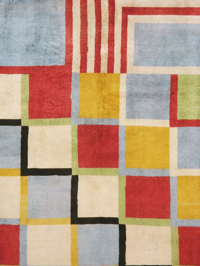 Vintage Persian Tabriz Art Deco Carpet Inspired By Edward McKnight Kauffer, No.23517 - Staging