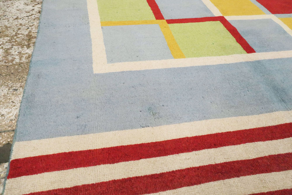 Vintage Persian Tabriz Art Deco Carpet Inspired By Edward McKnight Kauffer, No.23517 - Staging