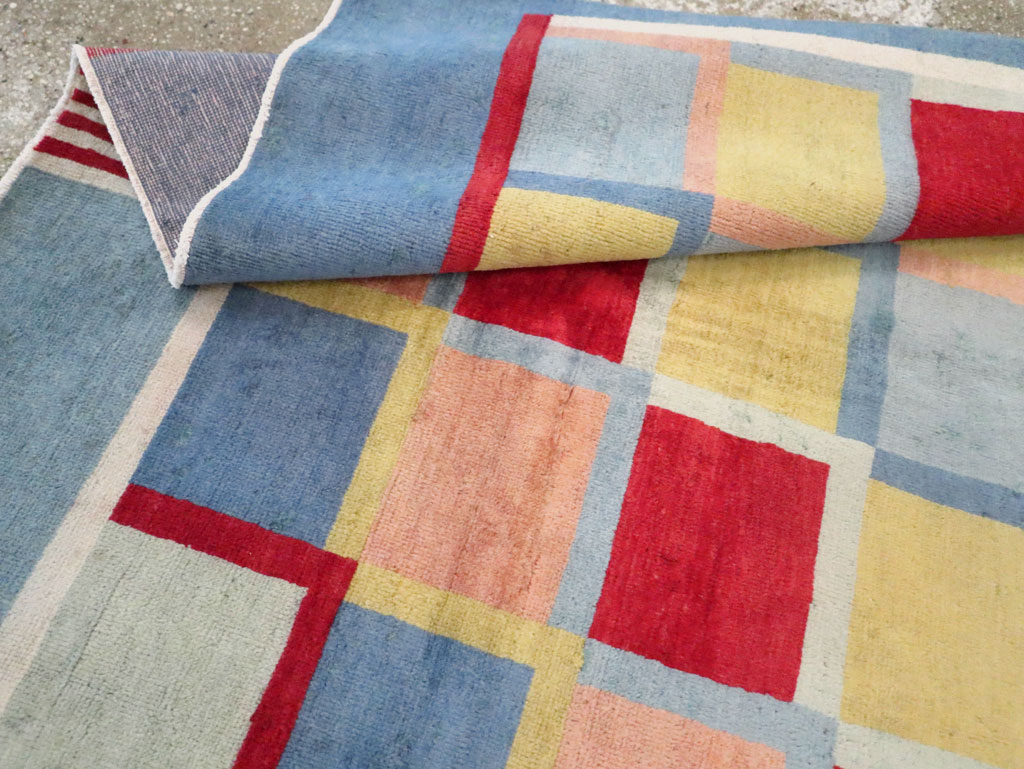 Vintage Persian Kashan Art Deco Rug Inspired By Edward McKnight Kauffer, No.23520 - Staging