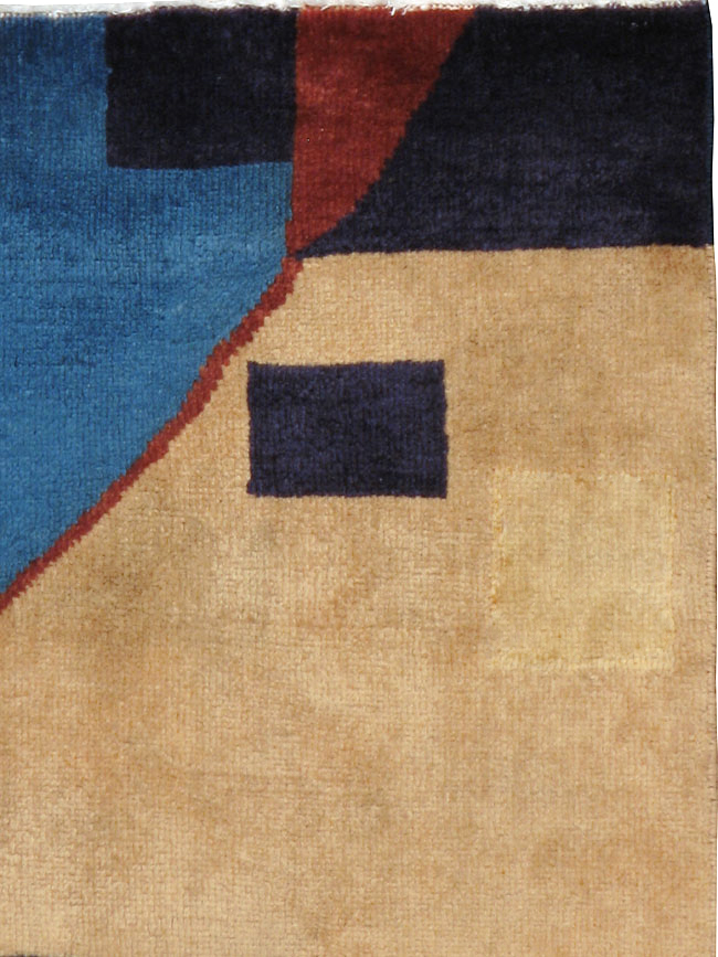 Vintage Persian Kashan Art Deco Rug Inspired By Edward McKnight Kauffer, No.23523 - Staging