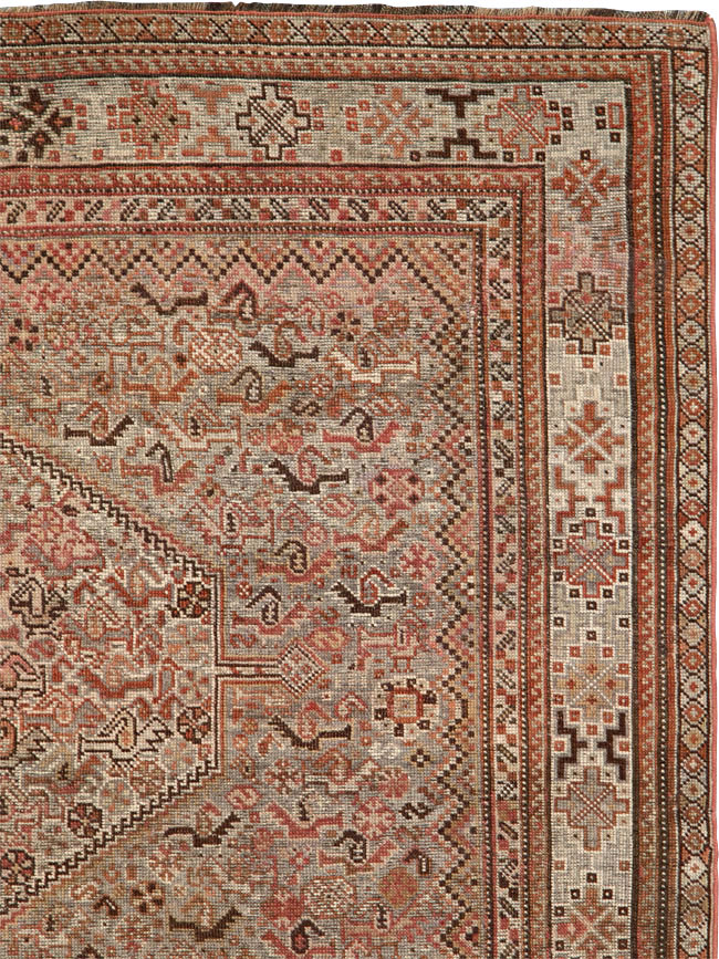 Antique Persian Afshar Accent Rug, No.23576 - Staging