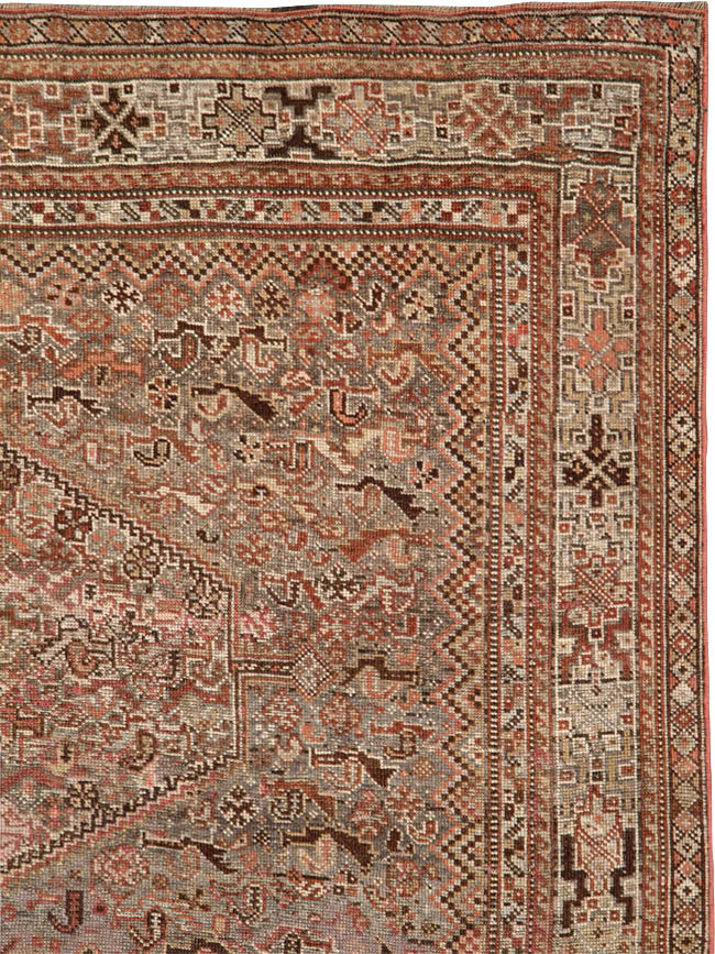Antique Persian Afshar Accent Rug, No.23576 - Staging