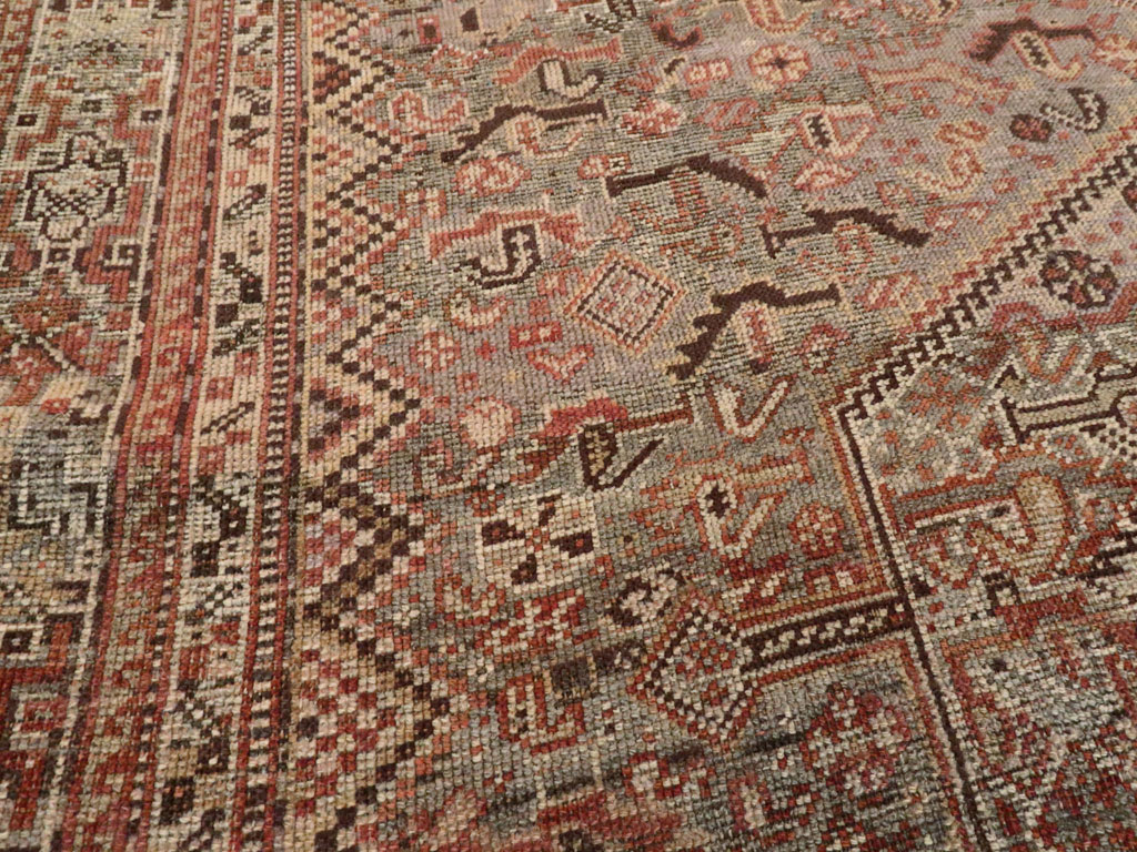 Antique Persian Afshar Accent Rug, No.23576 - Staging