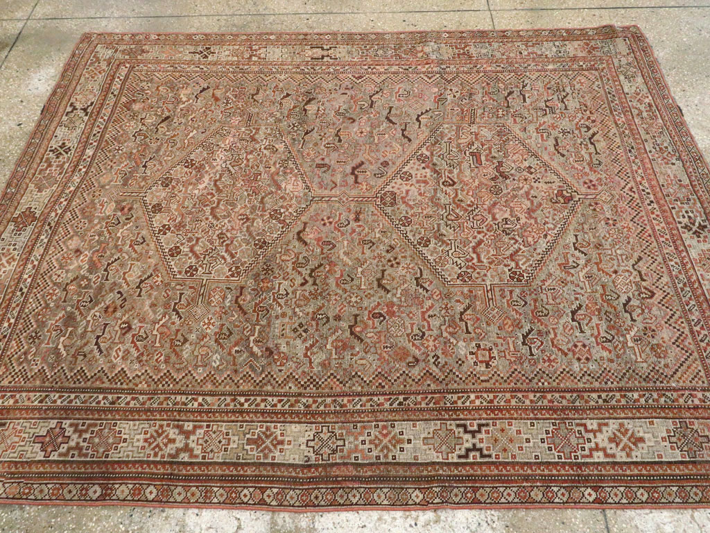 Antique Persian Afshar Accent Rug, No.23576 - Staging