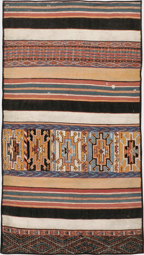 Vintage Persian Flat-weave Kilim, No.23578 - Staging