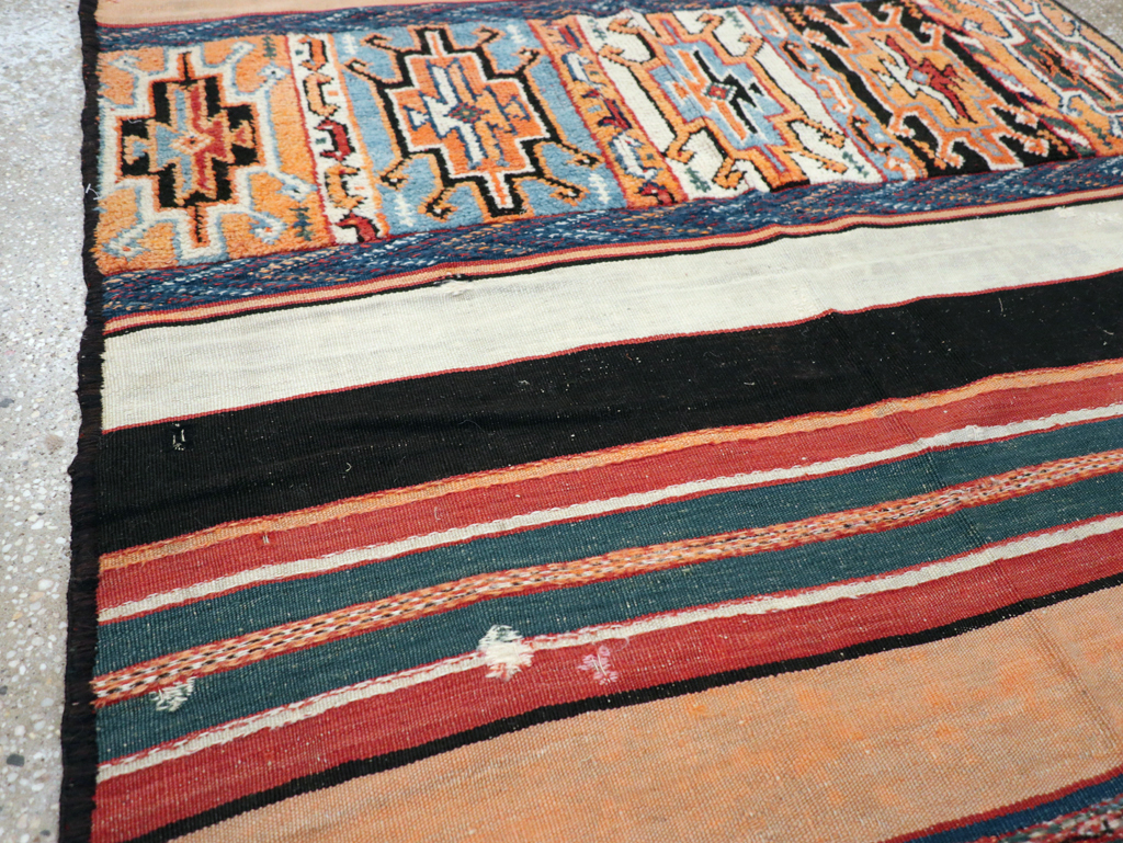 Vintage Persian Flat-weave Kilim, No.23578 - Staging