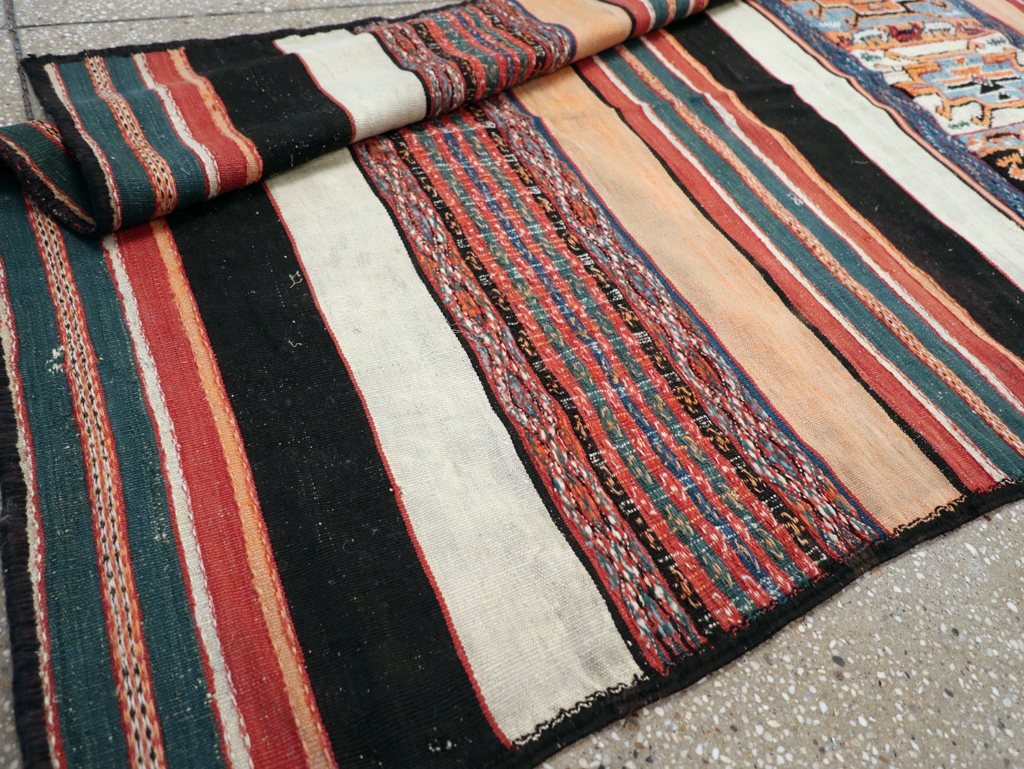 Vintage Persian Flat-weave Kilim, No.23578 - Staging