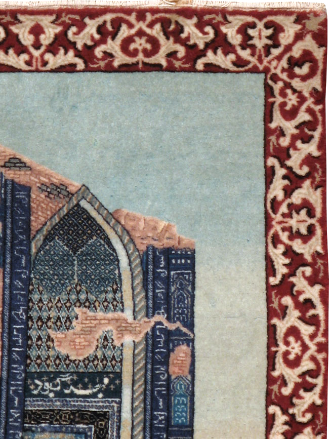 Vintage Persian Tabriz  Pictorial Rug, No.23586 - Staging