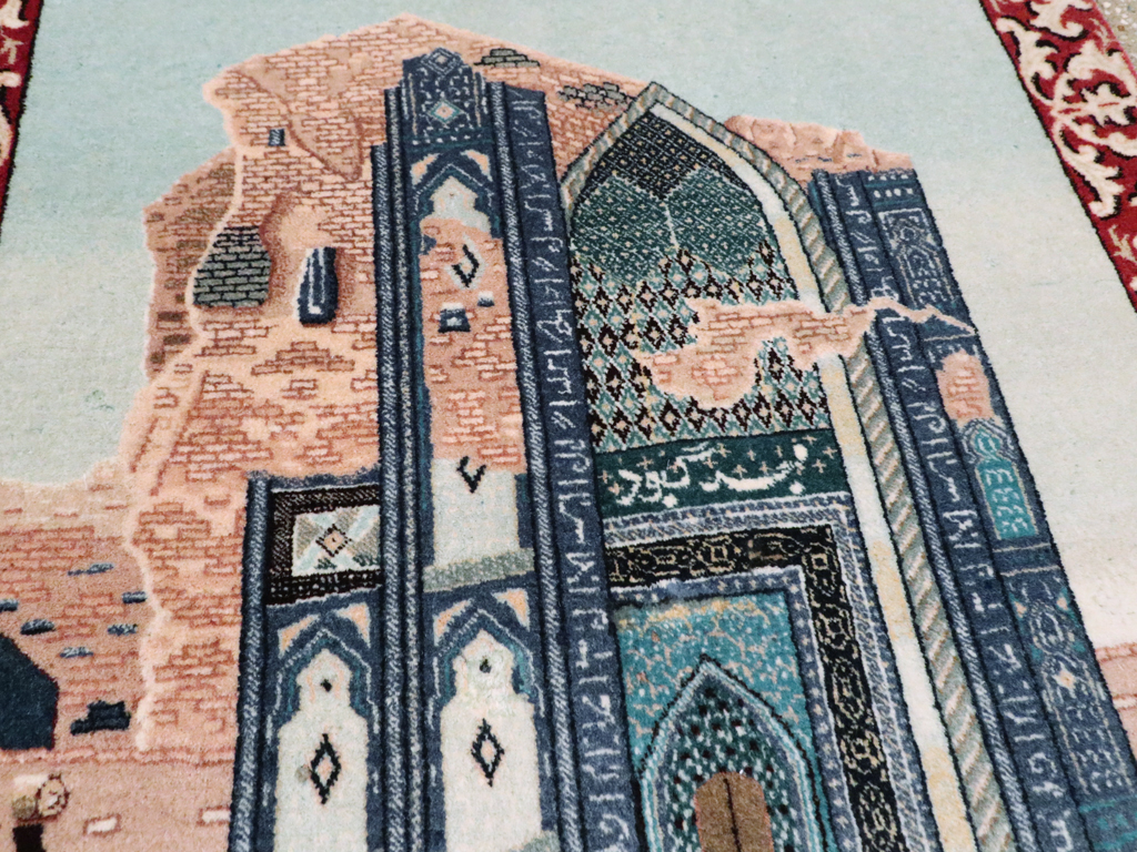 Vintage Persian Tabriz  Pictorial Rug, No.23586 - Staging