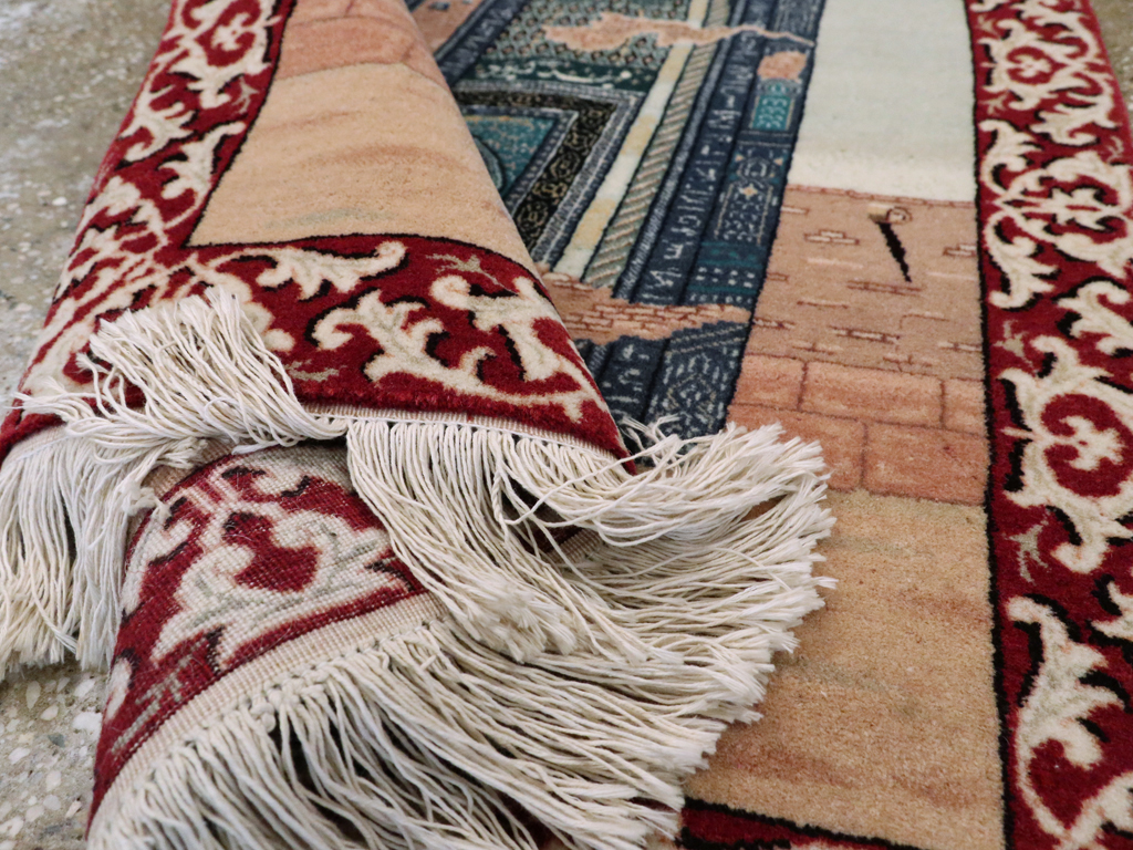 Vintage Persian Tabriz  Pictorial Rug, No.23586 - Staging