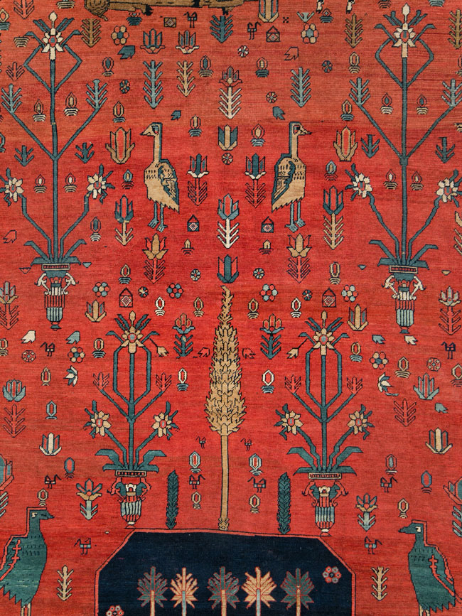Antique Persian Pictorial Bakshaish Carpet, No.23596 - Staging