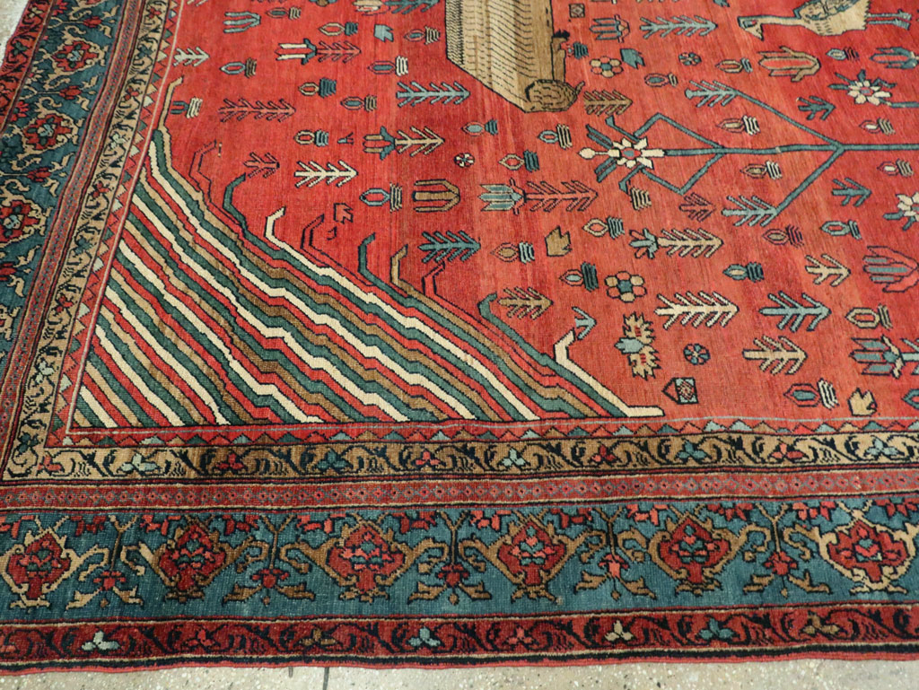 Antique Persian Pictorial Bakshaish Carpet, No.23596 - Staging