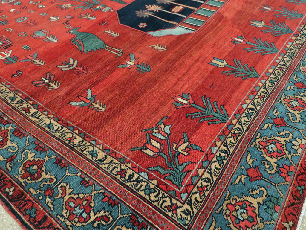 Antique Persian Pictorial Bakshaish Carpet, No.23596 - Staging