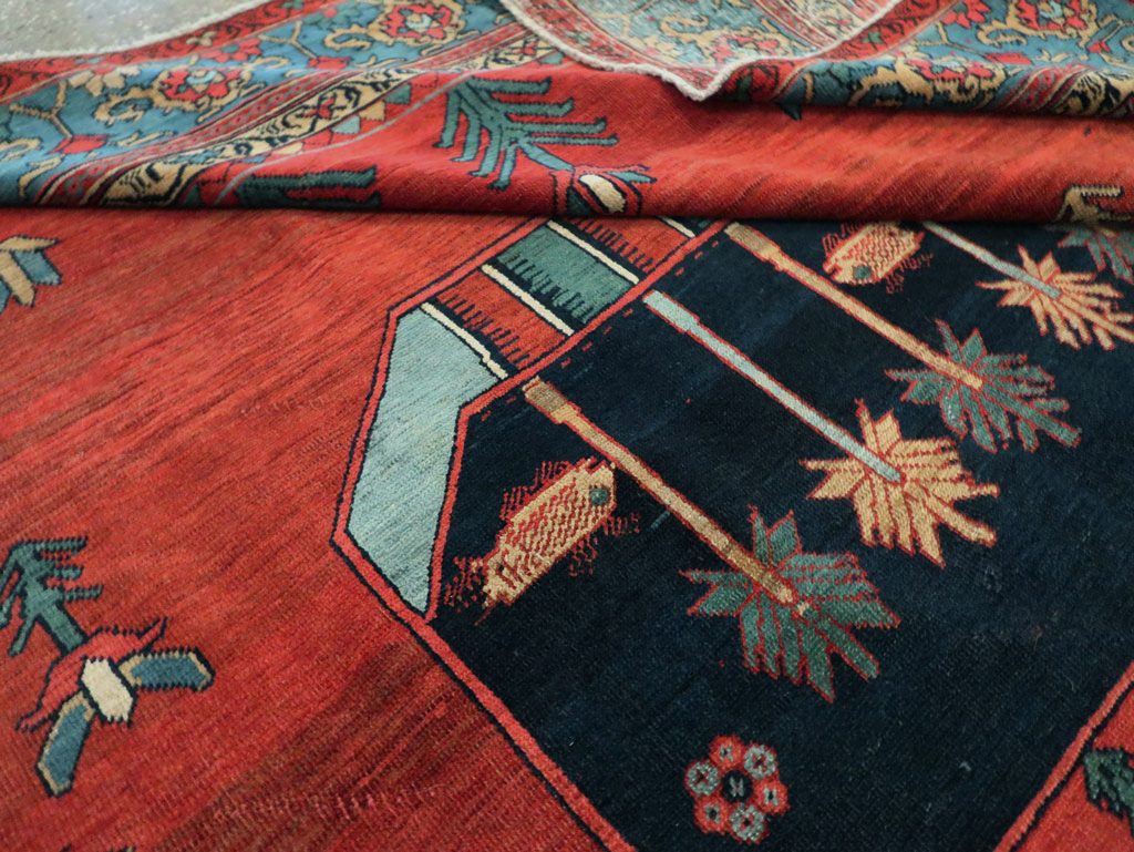 Antique Persian Pictorial Bakshaish Carpet, No.23596 - Staging