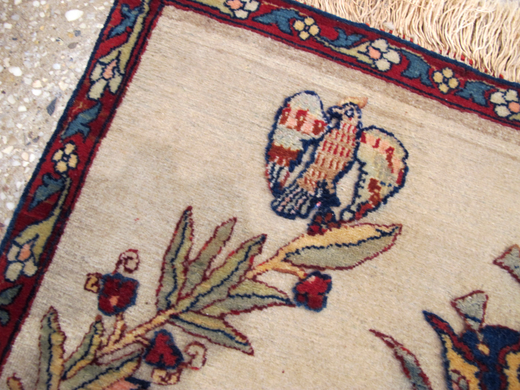 Antique Persian Dabir Kashan Pictorial Rug, No.23598 - Staging