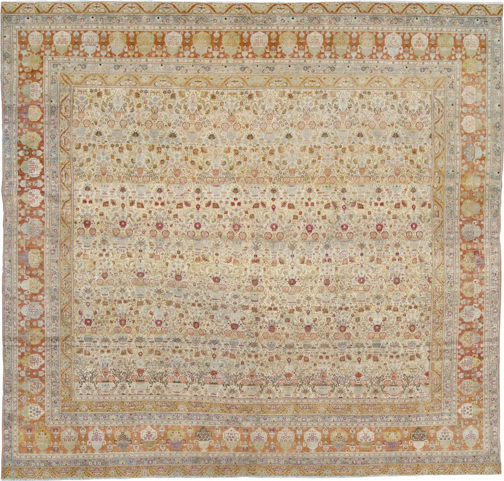 Antique Persian Tabriz Carpet, No.23608 - Staging