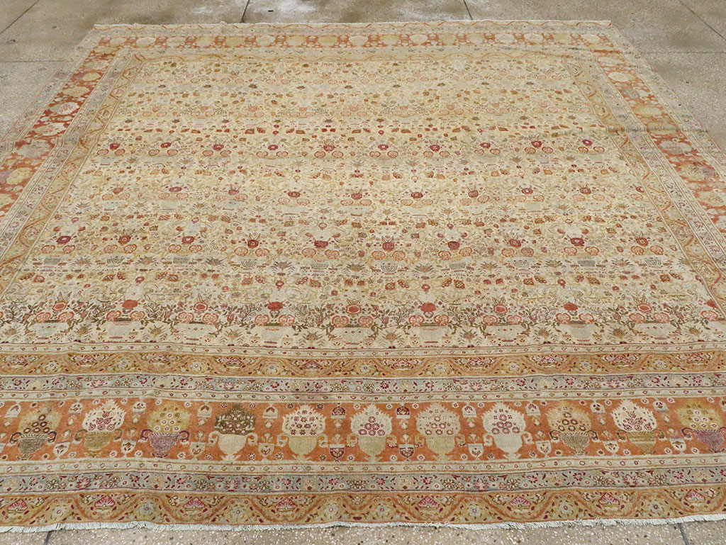 Antique Persian Tabriz Carpet, No.23608 - Staging