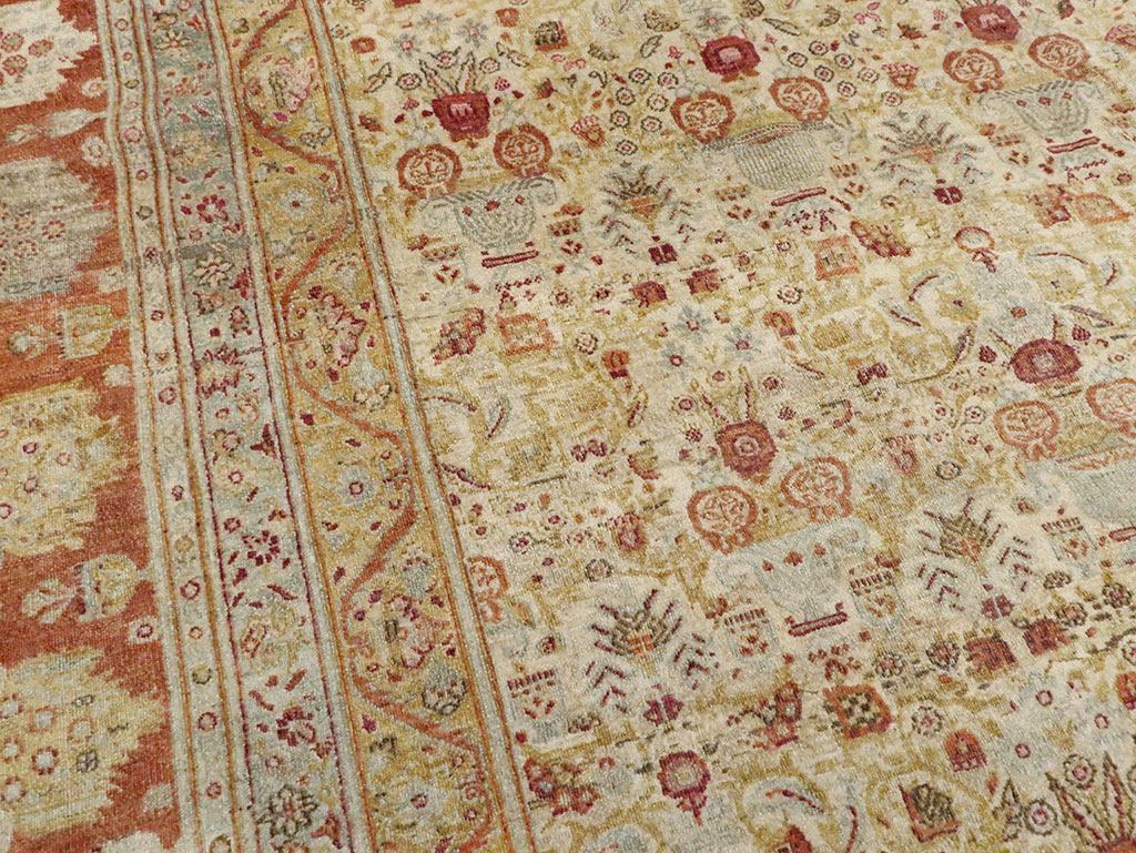 Antique Persian Tabriz Carpet, No.23608 - Staging