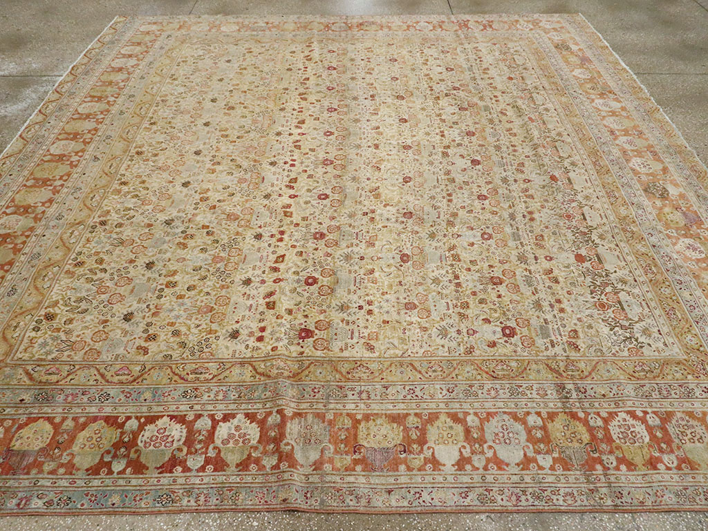 Antique Persian Tabriz Carpet, No.23608 - Staging