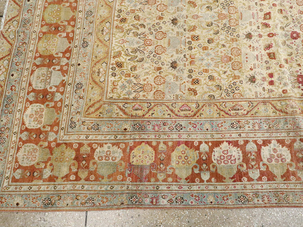 Antique Persian Tabriz Carpet, No.23608 - Staging